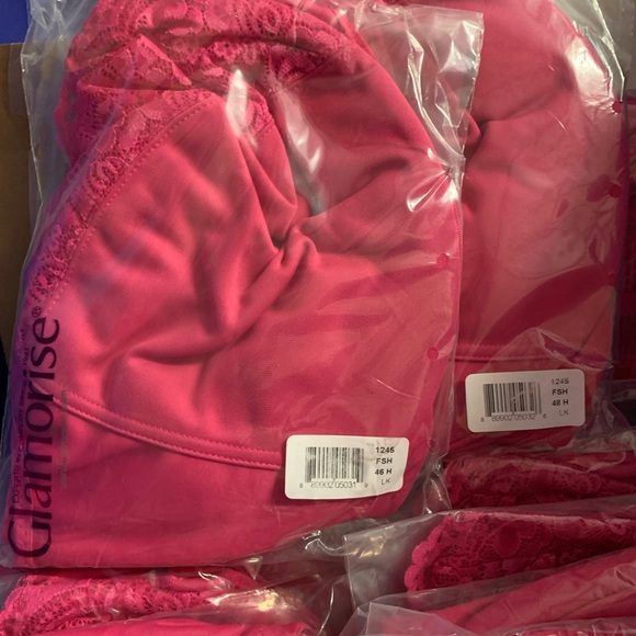 H Cup Bras 42H 44H 46H 48H Hot! Pink Underwire Wonderwire Front-Close Front-Hook - Picture 16 of 17